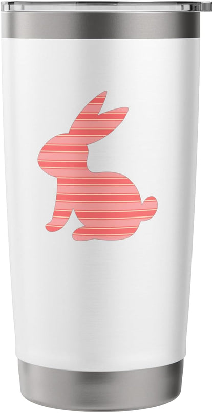 Cute Peach Red Pink Minimalist Horizontal Striped Pattern Stainless Steel Insulated Tumbler