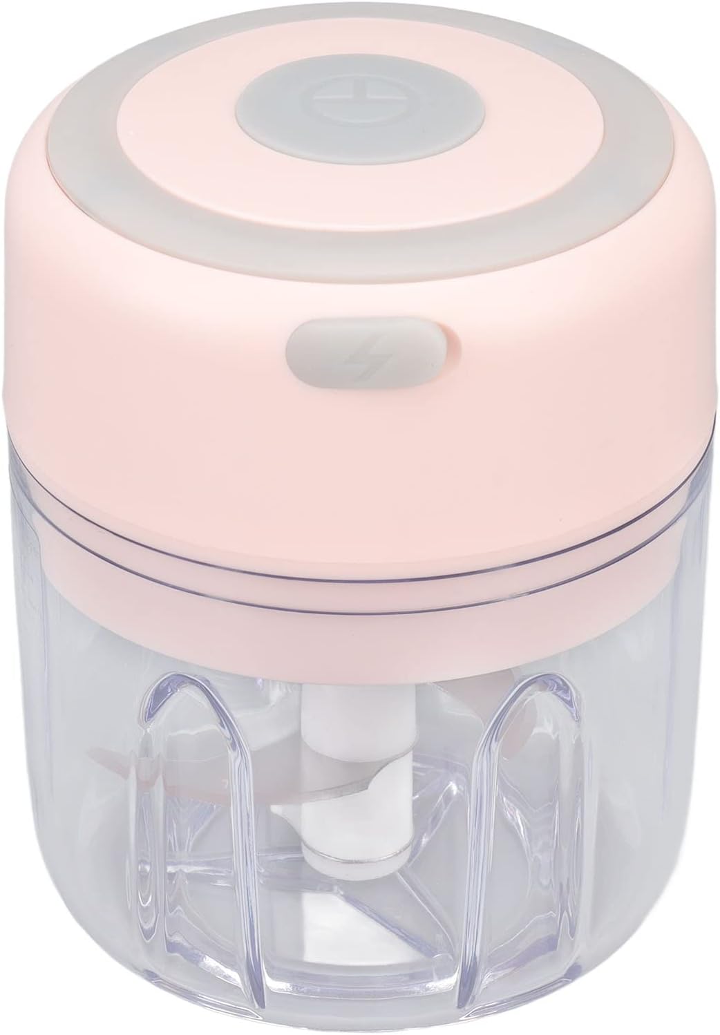 Electric Garlic Chopper, 250ML Garlic Grinder Masher Onion Chopper, Mini Portable Veggie Chopper, stainless steel blade Food Processor, Portable Electric Mini Food Chopper (Pink)