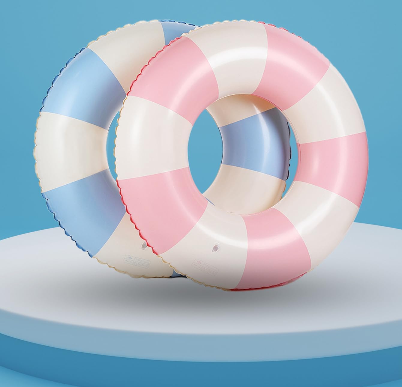 33 inch Inflatable Pool Floats for Adults- 2 Pack Striped Floaties Pool Tubes Swim Rings Inflatable Pool Float for Swimming Pool Party Lake Beach Adults