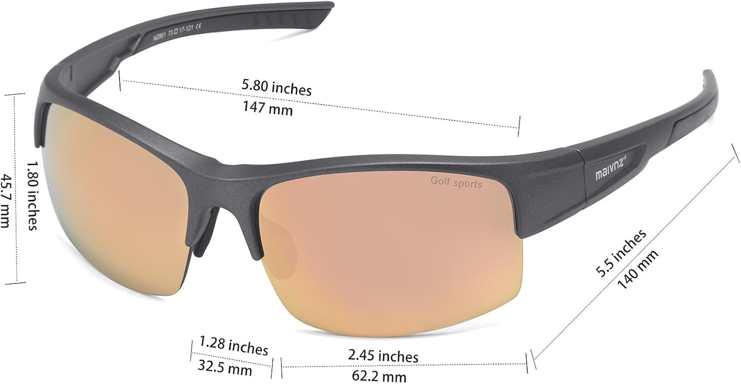 maivnz HD Lightweight Golf Sunglasses for Men Women, Golf Ball Finder Glasses, UV400 Eyewear & Golf Gifts for Golfers