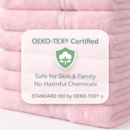 6 Pack Hair Towels 20”x38” – 100% Ring Spun Cotton Towels,Ultra Soft, Quick Dry & Highly Absorbent – Lightweight Towels for Bathroom, Hand, Gym, Salon & Home – Oeko-Tex Certified (Pink)
