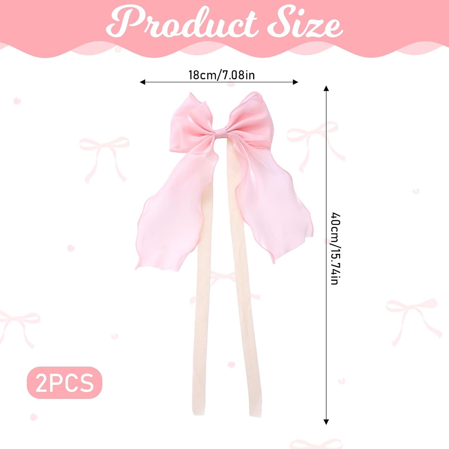 2 PCS Bow Curtain Tiebacks, Pink Butterfly Curtain Tiebacks with Pearls Sweet Bowknot Curtains Holdbacks Buckles Ribbon Curtains Ties for Home Bedroom Offices Dining Rooms Wedding Party Decoration