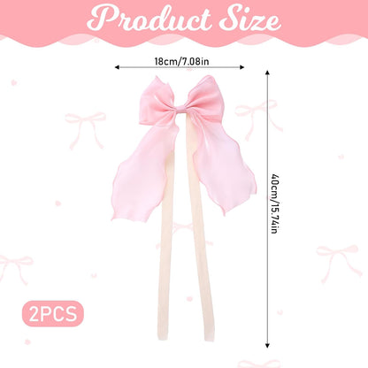 2 PCS Bow Curtain Tiebacks, Pink Butterfly Curtain Tiebacks with Pearls Sweet Bowknot Curtains Holdbacks Buckles Ribbon Curtains Ties for Home Bedroom Offices Dining Rooms Wedding Party Decoration