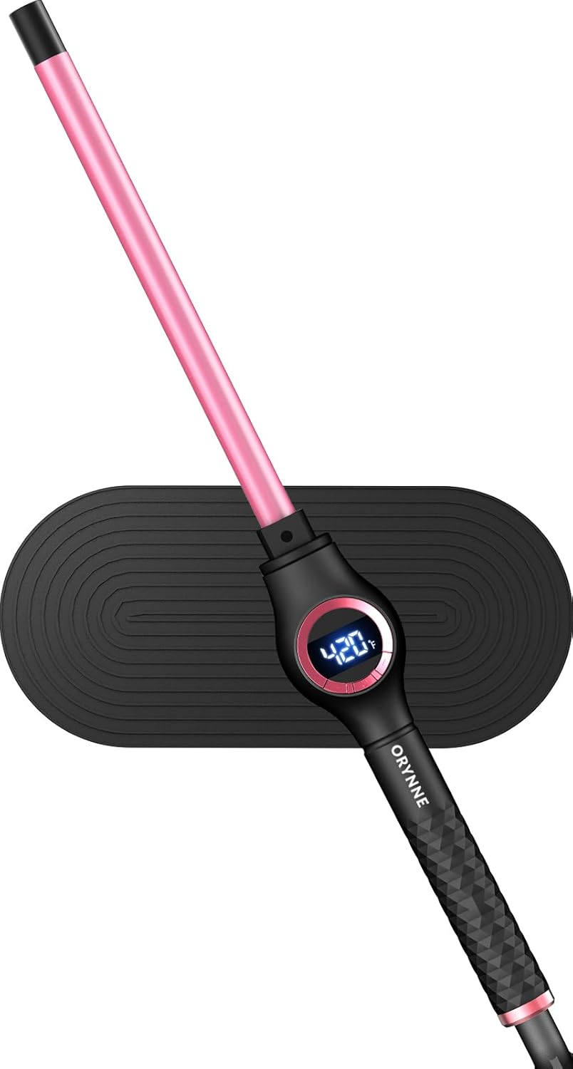 ORYNNE 1/2 Inch Curling Wand for Long Hair, Extra Long Barrel Ceramic Half Inch Curling Wand, 7 Adjustable Heats, 110-240V Dual Voltage Small Barrel Curling Iron Wand, 60 Minutes Auto Shut Off