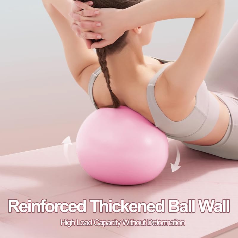 Exercise Ball for Yoga, Pilates & Fitness – Stability Ball Equipment for Home Gym & Office Chair, Yoga Ball for Core Strength Pelvic Floor Exercise Yoga Home Gym Fitness and Travel Workouts, Pink