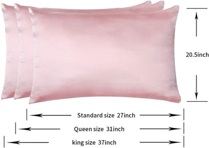 Jocoku 100% Mulberry Silk Pillowcases Set of 2 for Hair and Skin and Super Soft and Breathable Queen Size Nature Silk Pillowcases (Queen, Pink)