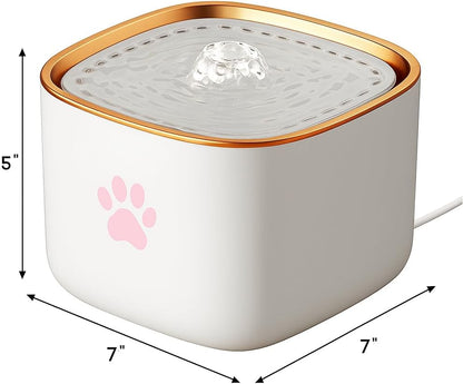 Cat Water Fountain, Water Fountain for Dogs, Indoor Water Dispenser, 3L Automatic Cat Water Dispenser, Quiet Motor, Holds Water for 10 Days – Cute Pink Design