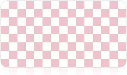 17" x 32" Checkered Dish Drying Mat for Kitchen Counter, Absorbent Coffee Bar Mat for Espresso Machine Coffee Countertops Accessories, Pink