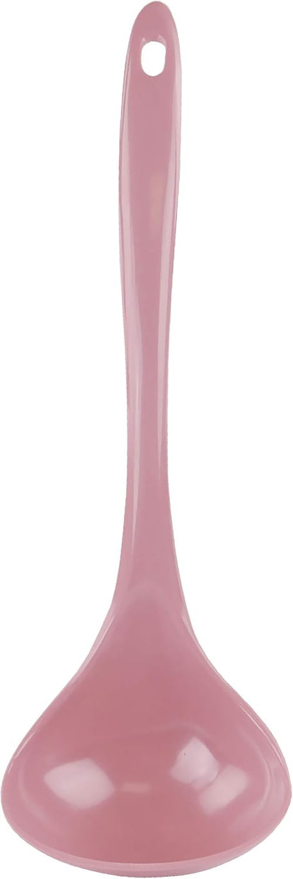 Reston Lloyd Melamine Soup Ladle Kitchen Utensil, Premium Quality Utensil with Heat Resistant Ergonomic Handle, Durable BPA-Free Plastic, 10.5 inch long, One Piece, Pink
