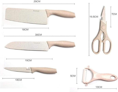 pink knife set with block-knife set pink kitchen accessories-knives set for Kitchen Peeler