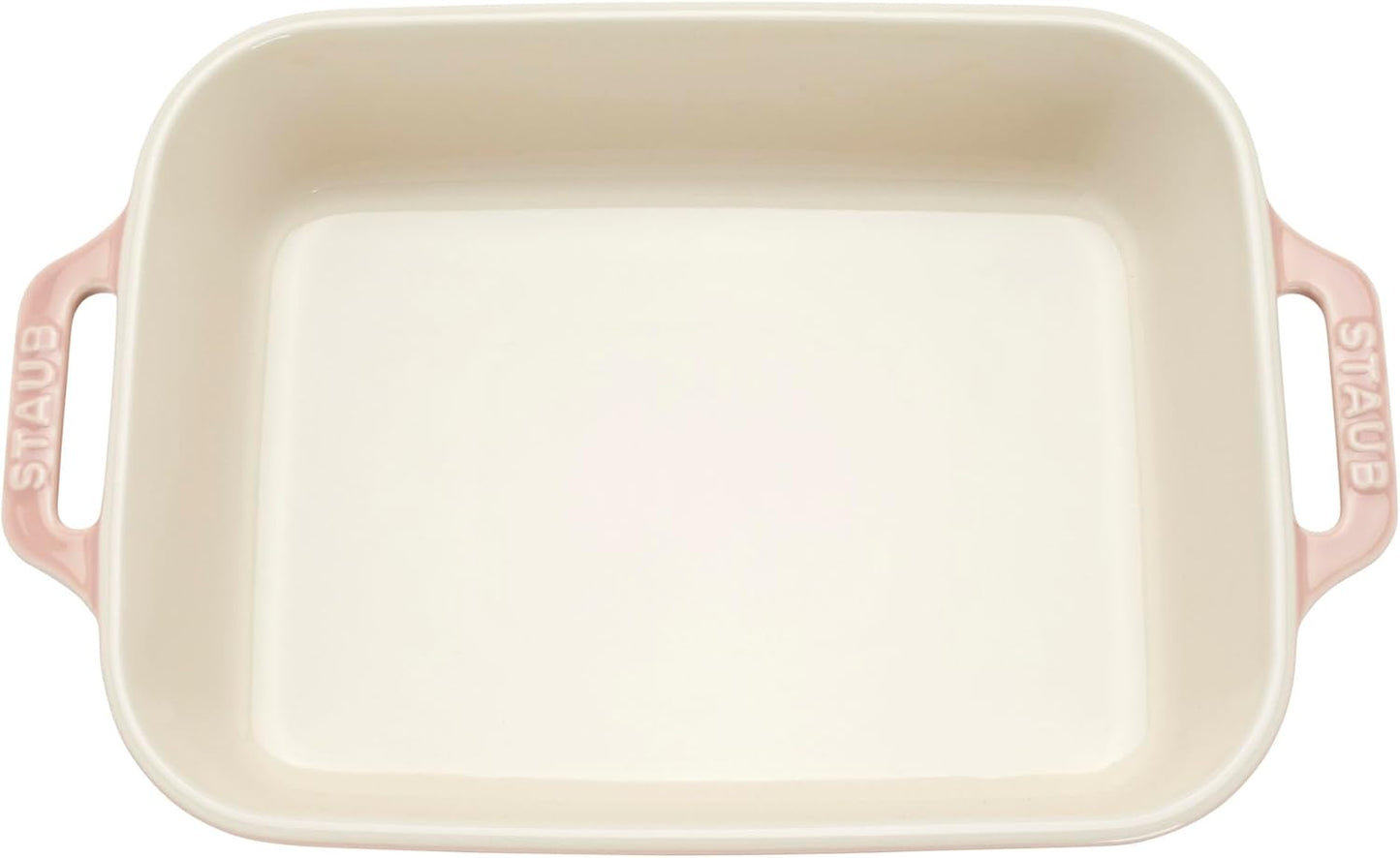 Staub Ceramic 4-pc Baking Pans Set, Casserole Dish with Lid, Brownie Pan, Light Pink
