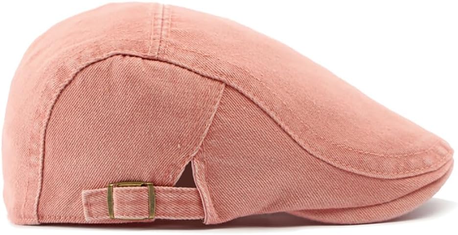 Newsboy Cap for Men Adjustable Flat Ivy Gatsby Cabbie Driving Hat Breathable Denim Cotton Golf Cap