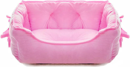 Cute Princess Dog Bed Pink Puppy Bed for Small Dogs Breathable Cat Couch Bowknot Pet Cushion Comfortable Kitten Nest Girl Doggy Sofa, Waterproof Bottom (Pink)