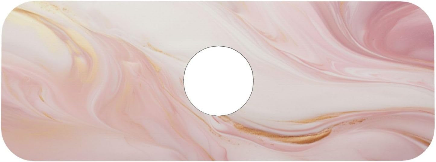 Light Pink Marble Gold Accents Faucet Mat Splash Guard, Absorbent Quick-Dry Kitchen Sink Mat,Ideal For Splash Guard Drip Catching