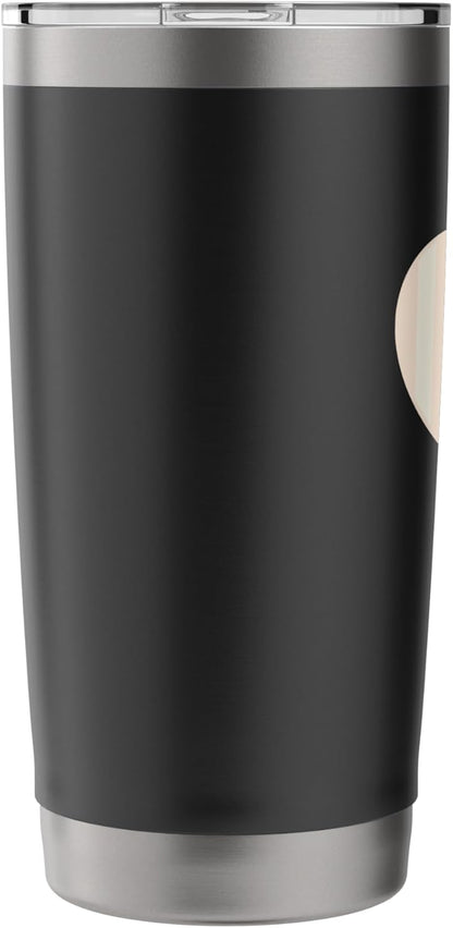 Pastel Soft Peach Alabaster White Striped Pattern Aesthetic Stainless Steel Insulated Tumbler