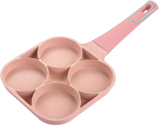 Garneck Nonstick Egg Frying Pan with Design Anti-scald Handle Even Heat Distribution Compact Lightweight Skillet for Household Cooking and Egg Hamburgers in Pink