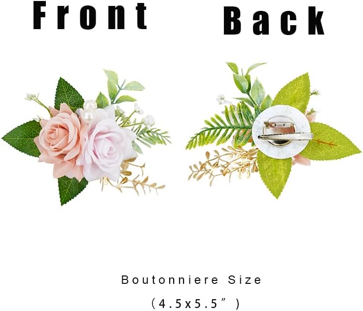 Blush Pink Single Boutonniere for Men Groom, Artifical Rose Flower for Wedding Decor, Prom Homecoming Graduation Buttonholes