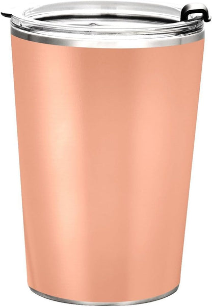Qilmy Peach Color Tumbler with Lid and Straw, 20 oz Double Walled Insulated Stainless Steel Tumbler Travel Coffee Cup for Hot & Cold Drinks