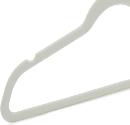 Amazon Basics Slim Velvet Non-Slip Space Saving Suit Clothes Hangers, Closet Organizer, Ivory/Rose Gold, 30-Pack