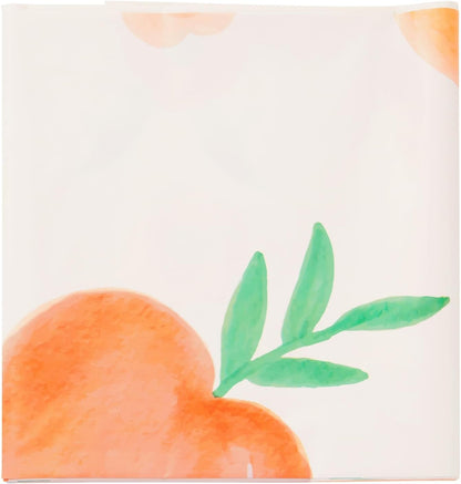 Sparkle and Bash Peach Theme Tablecloth - 54 x 108 Inch, 3-Pack Plastic Tablecovers - Disposable Covers for Peach Baby Shower & Birthday Party Decor