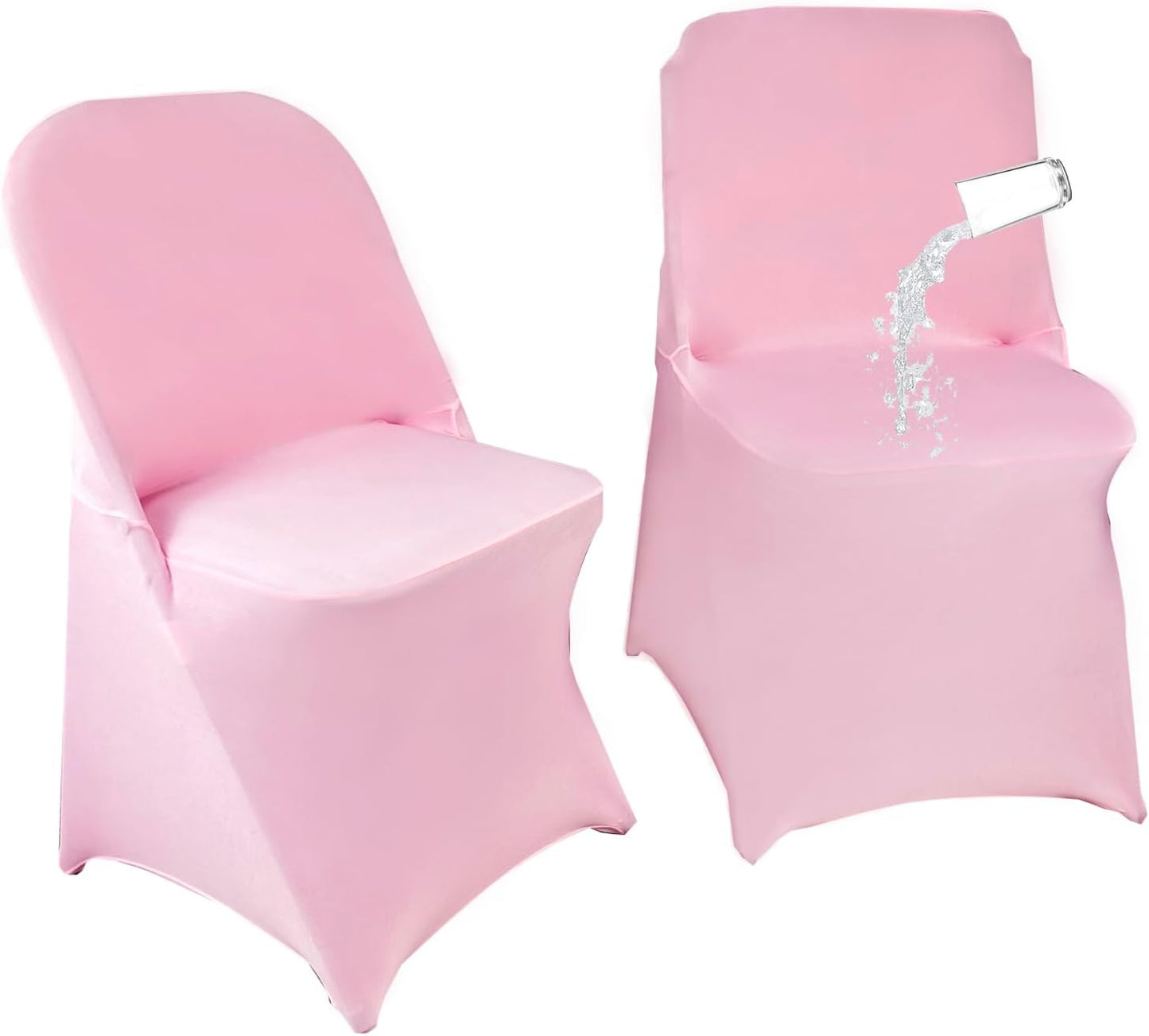 40PCS Stretch Spandex Folding Waterproof Chair Covers,Universal Fitted Chair Cover Protector for Wedding Party Banquet Holidays Celebration Decoration(Pink)