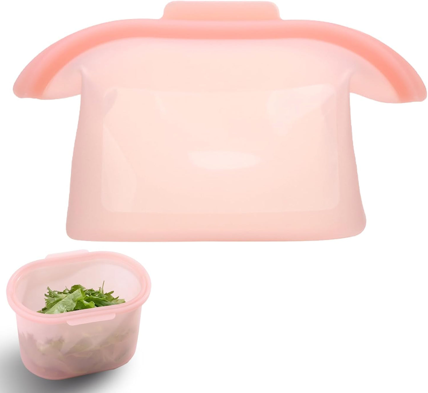 Silicone Storage, Everbag Silicone Food Storage Bags, Spliceable, wide opening, Reusable Silicone Storage Bags, High-Temperature Resistant, Leak-Proof, Microwave and Dishwasher Safe (pink)