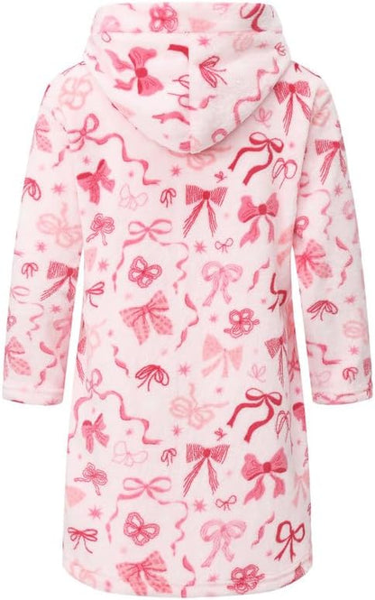 Kid Fleece Hooded Robes Girls Bathrobes Boys Soft Plush Sleepwear Toddler Fuzzy Pajamas