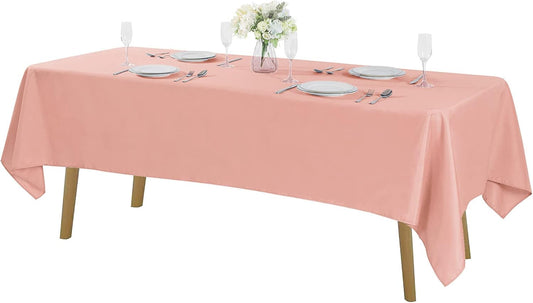 Cupuamon Rectangle Tablecloth 60x120 inch Washable Polyester Fabric Table Cloth for Wedding Party Dining Banquet Decoration（60x120, Dusty Pink）