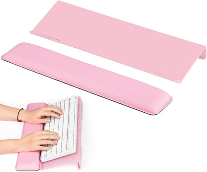 Keyboard Stand with Wrist Rest - Comfortable Wrist Pad for Easy Typing, Keyboard Tray for Office, Home, School (Fits Most Standard Keyboards) (Pink)