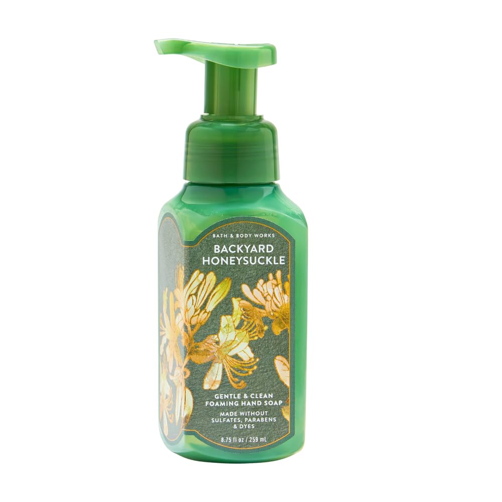 Bath & Body Works Gentle & Clean Foaming Hand Soap – FRESH CUT LILACS, BACKYARD HONEYSUCKLE, WHITE PEACH & PAPAYA 3pc bundle – 8.75 fl oz each - Fresh Floral & Fruity Scents