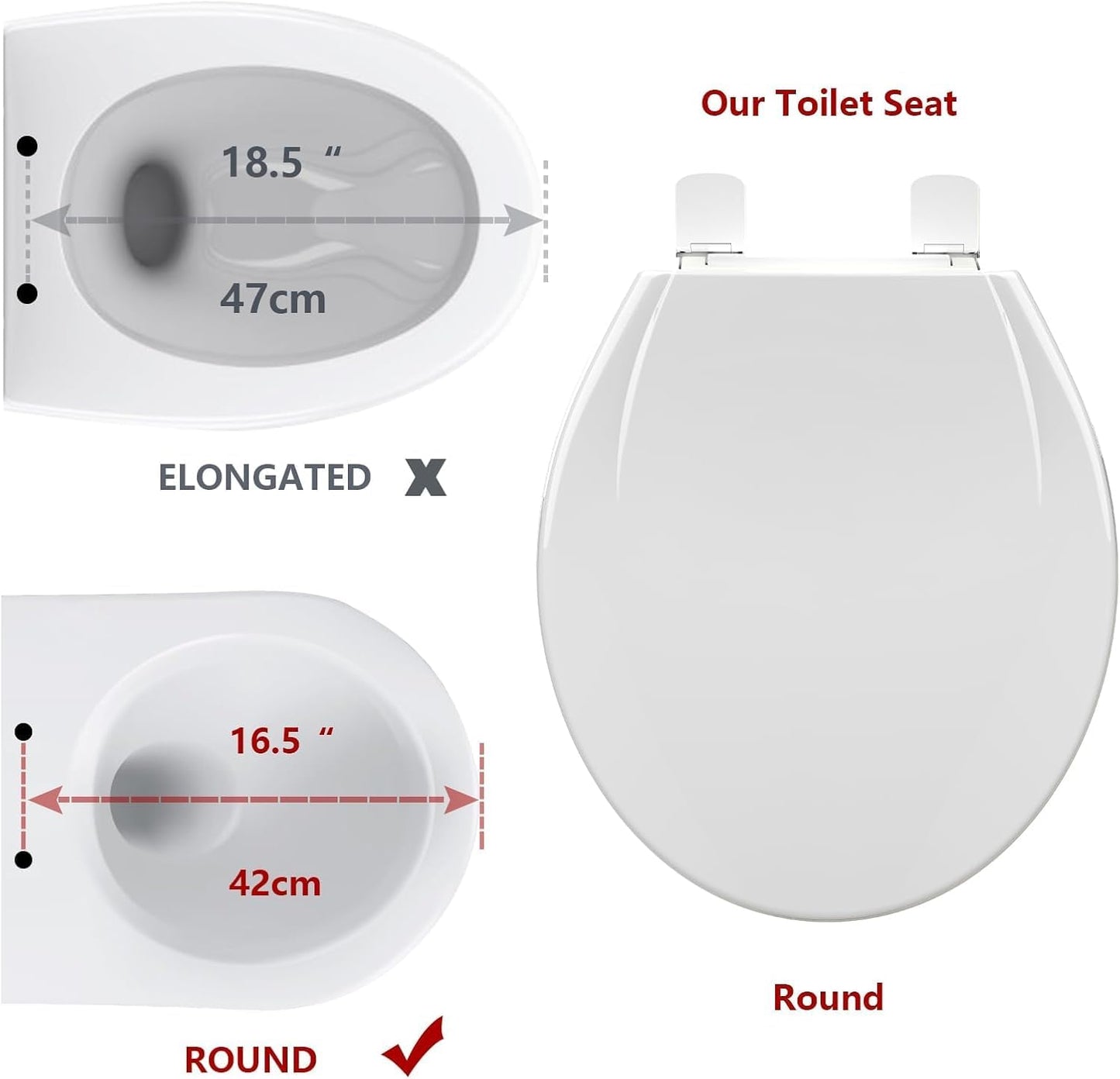 17” Round Toilet Seat with Built-in Toddler Seat for Easy Potty Training, Baby Toilet lid 2 in 1, Easy Install and Clean, PP Material Safe and No Loosen, Perfect for Both Adults and Children, Pink