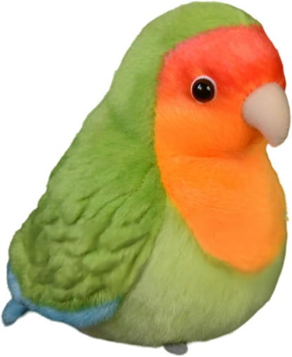 Realistic Green Peach Peony Parrot Plush 5.5'' Parrot Bird Stuffed Animal | Kawaii,Soft,Home Decor, Birthday Gift for Boys and Girls