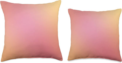 Peachy Gradient - Pink Orange Yellow Ombre Throw Pillow