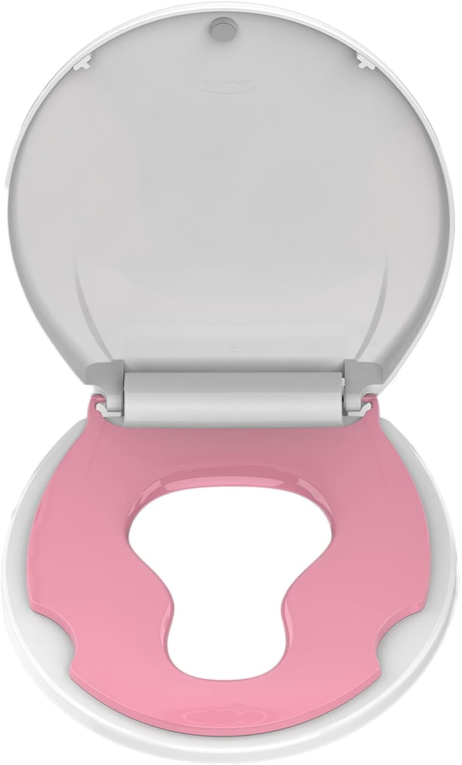 17 Inch Round Toilet Seat with Built-In Toddler Potty Trainer | No-Wiggle Design & Soft-Close Pink Lid | Easy Installation for Child & Adult Use | Durable & Stable for Longtime Usage