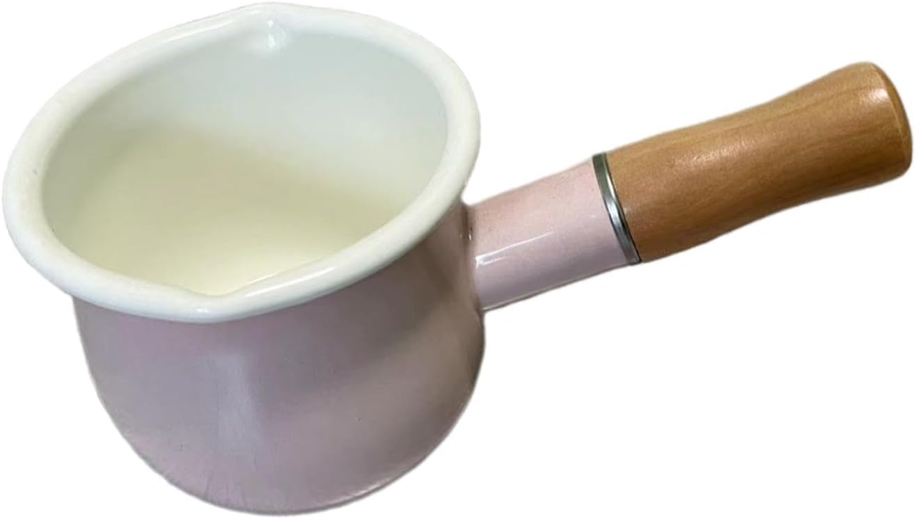 Petite Nonstick Pot with Elegant Bamboo Handle for Cooking, Pink