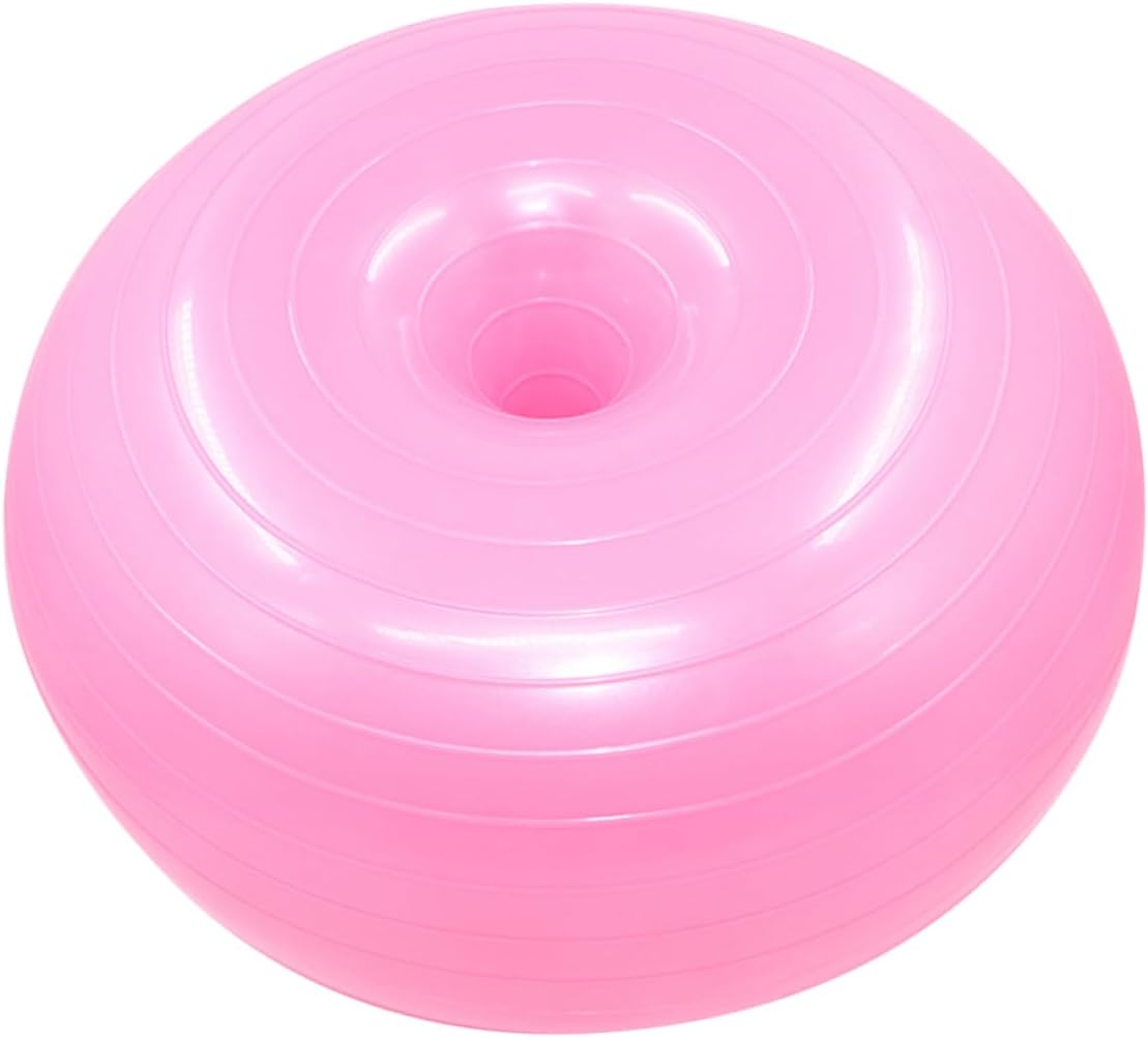 VANZACK 50cm Explosion-Proof Yoga Auxiliary Ball Thickened PVC Fitness Ball in Light Pink for Home Exercise and Balance Training with Air Pump
