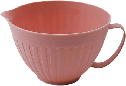 Space Saving Bowl for Mixing and Serving with Spout for Cooking and Baking, Pink