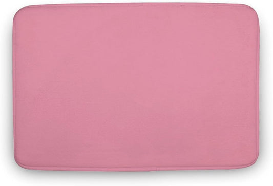 Solid Color Pastel Pink Bathroom Rugs, Non Slip & Absorbent Bath Mat Carpets for Bathroom, Entryway or Sink 20" x 32"