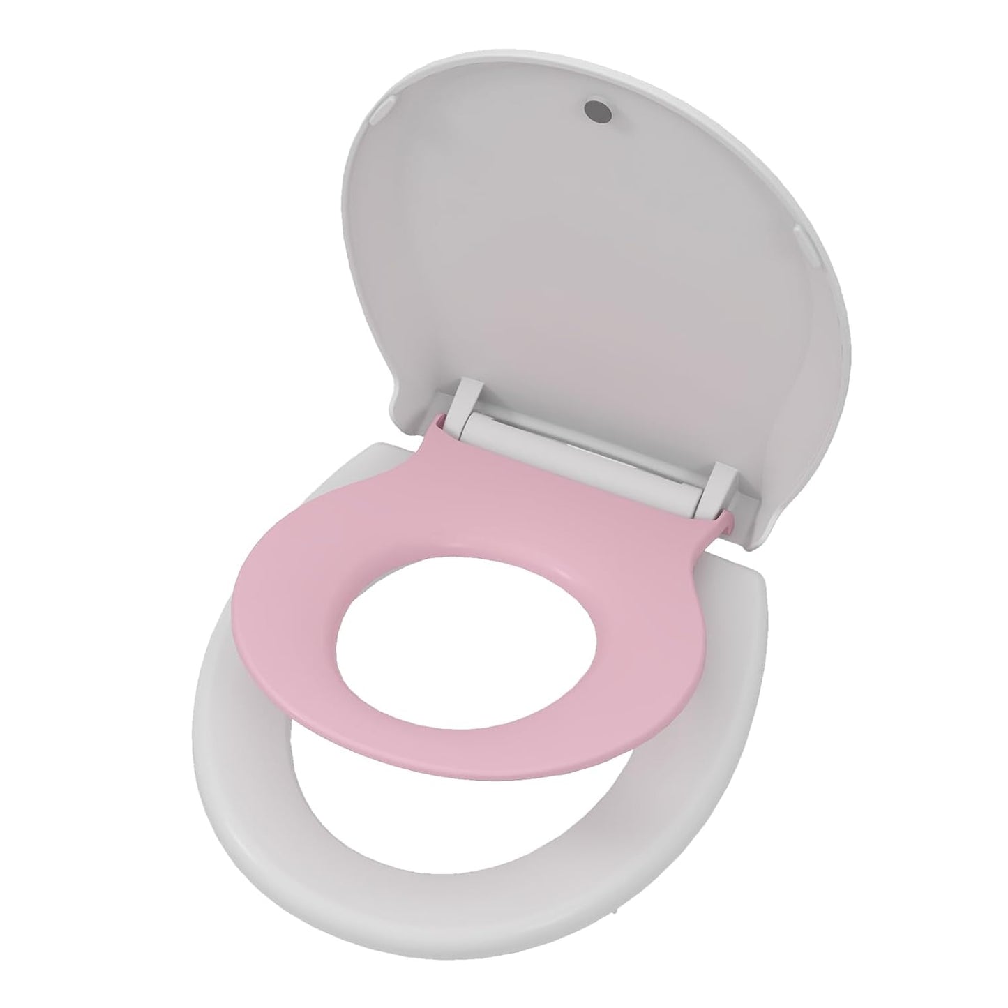 Elongated Pink Mother and Child Toilet Seat - Built-In Toddler Potty Training Seat, Slow Close, Tool-Free Easy Installation