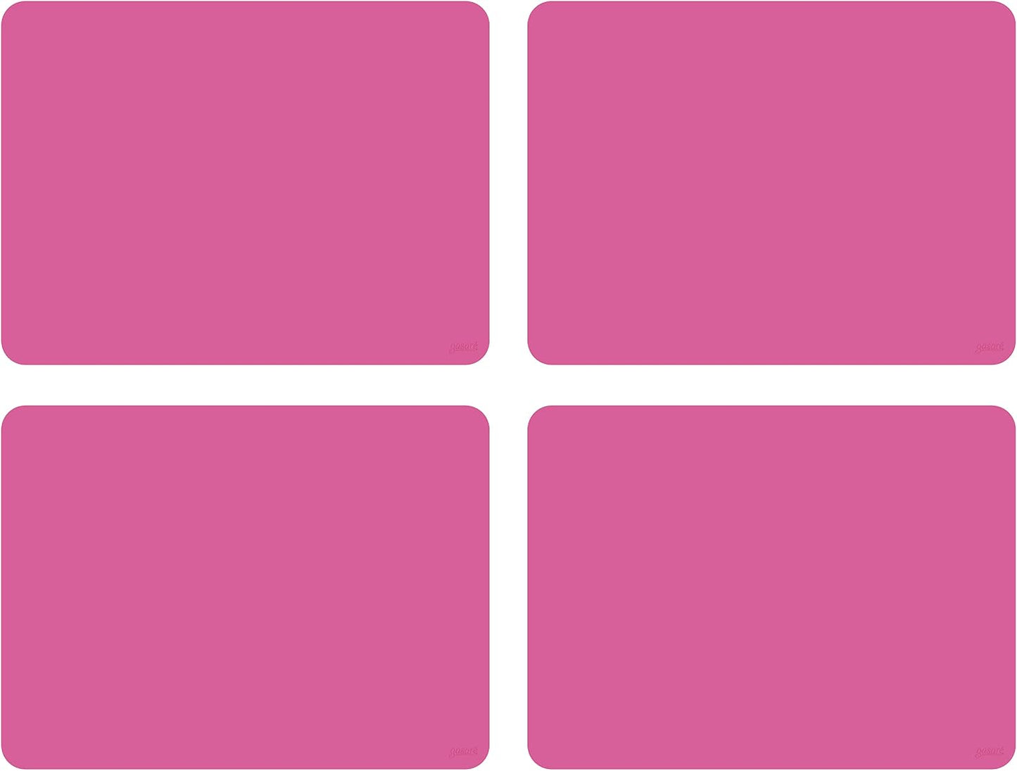 GASARE, Placemats Set of 4, Silicone Placemats, Table Mats, Non-Slip, Easy to Clean, Heat Resistant, Flexible, 20% Thicker, 16 x 12 inches x 1.1mm, Pink