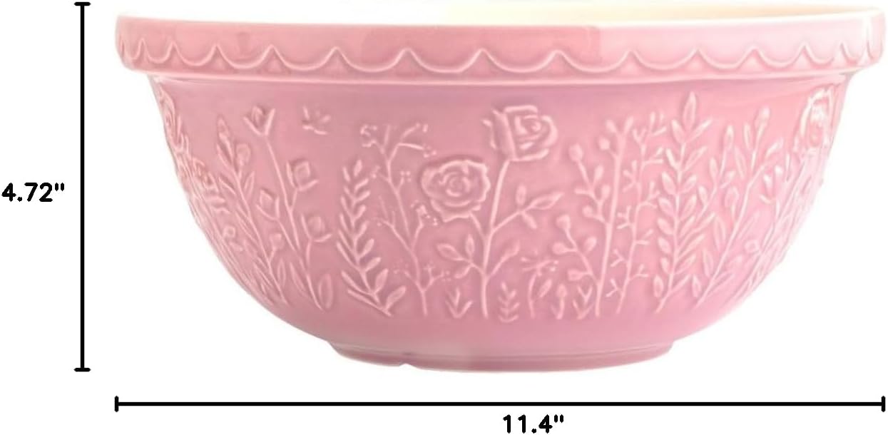 Mason Cash In The Meadow S12 (4.25 Qt) Mixing Bowl | Rose (Pink)