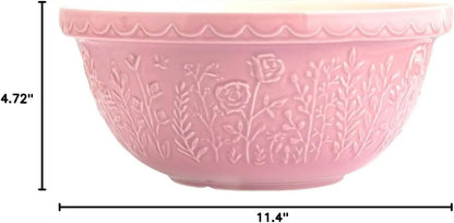 Mason Cash In The Meadow S12 (4.25 Qt) Mixing Bowl | Rose (Pink)