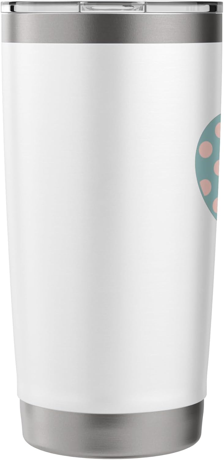 Cute Dusty Teal and Peach Pink Polka Dot Aesthetic Pattern Stainless Steel Insulated Tumbler