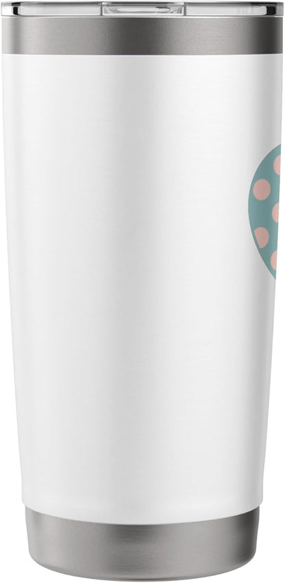 Cute Dusty Teal and Peach Pink Polka Dot Aesthetic Pattern Stainless Steel Insulated Tumbler