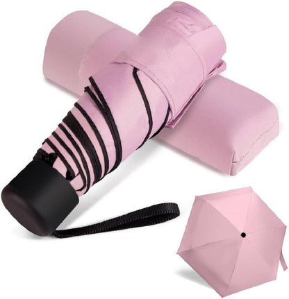 WAUPPY Small Travel Umbrella Compact for UV Protection Light Purse Size Umbrellas for Sun Rain Portable for Backpack