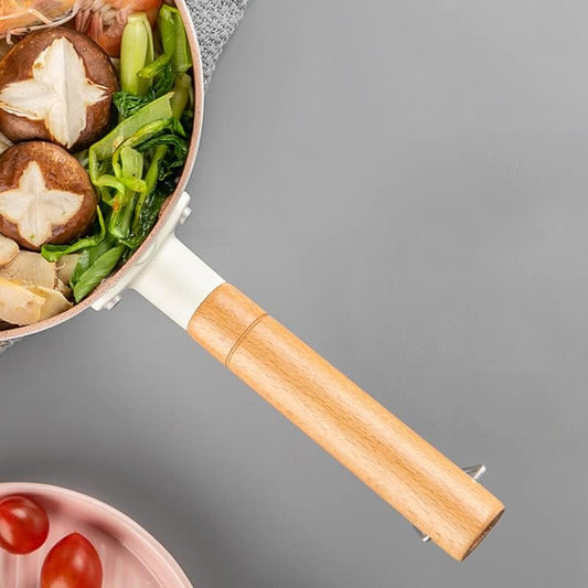 Snowflake Hammer Pattern Non-Stick Japanese Saucepan Boiling Pot for Elegant Table (Pink 18cm)
