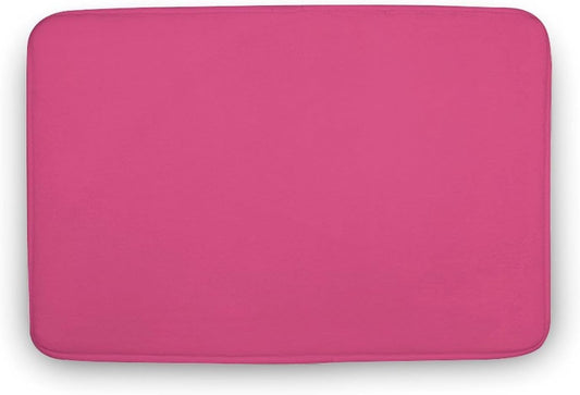 Solid Plain Pink Bathroom Rug, Non Slip & Soft Absorbent Bath Mat Carpets for Bathroom 20" x 32"