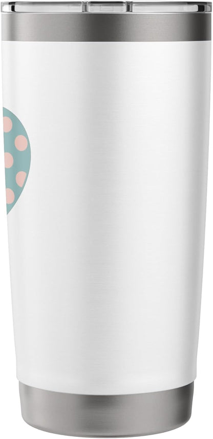 Cute Dusty Teal and Peach Pink Polka Dot Aesthetic Pattern Stainless Steel Insulated Tumbler