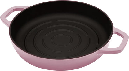 Flavehc Bread Oven Cast Iron Bread Dutch Oven with Cloche Lid for Bread Baking BerryPink Enameled Cast Iron Bread Oven with Dome Lid for Sourdough 5 qt