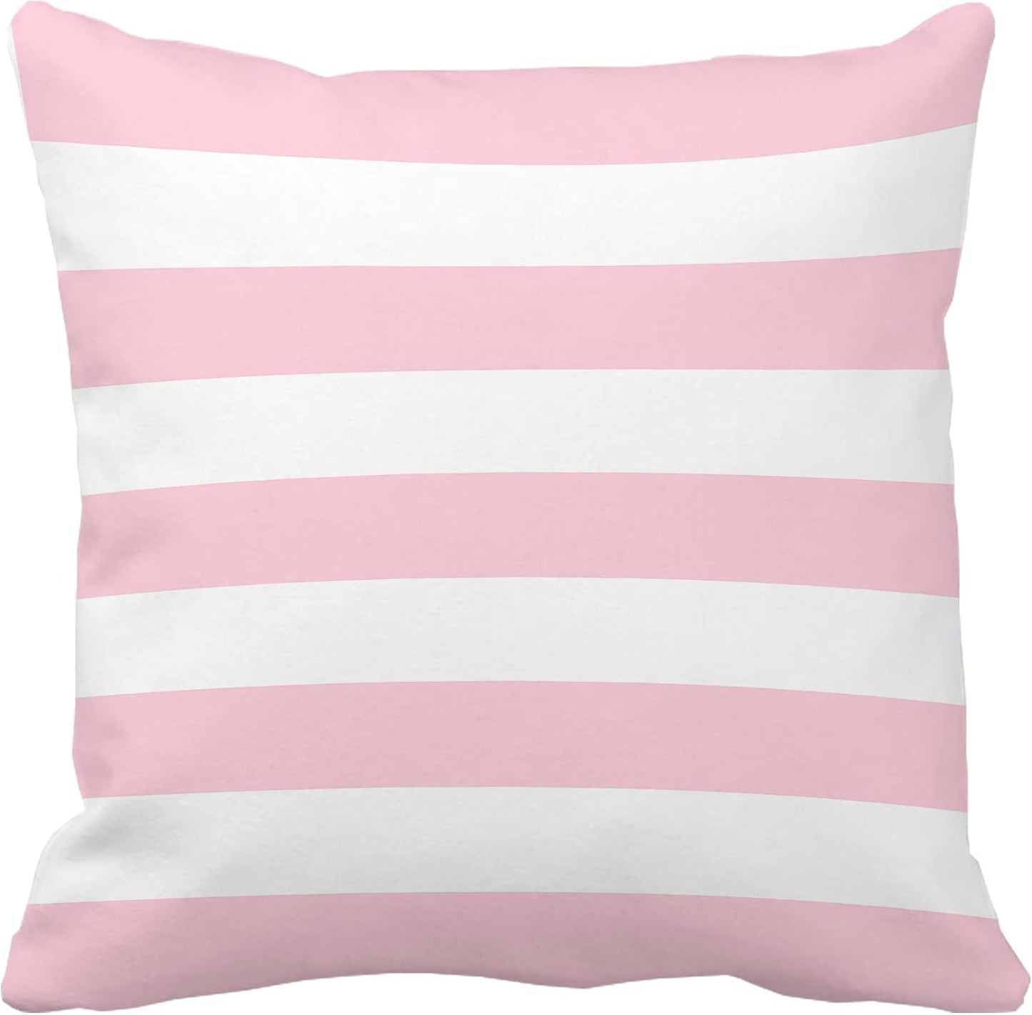 Leaveland Pink and White Stripe Set of 2 18x18 Inch Cotton Polyester Square Throw Pillow Cover Decorative Soft Cushion Case Fall Autumn Winter Christmas Home Decor Sofa Standard Size Accent Pillowcase